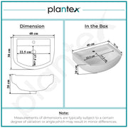 Plantex Ceramic Wall Hung Wash Basin/Washbasin for Bathroom with 10 Years Glaze Warranty by Plantex/Wall Mounted Samll Basin/Bathroom Sink (White - 17 x9 x5 Inch)