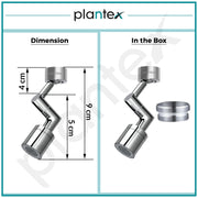 Plantex Tap Aerator for Kitchen/Tap Extender for Kitchen Sink/Tap Extension for Kitchen/Water Saving Movable Sink Faucet/Fits F22 and M24 mm tap (XL-2042/Chrome)