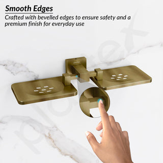 Plantex 304 Grade Stainless Steel Double Soap Holder for Bathroom/Soap Dish/Soap Stand/Bathroom Accessories - Splash (Antique)