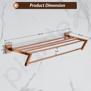 Plantex 304 Grade Stainless Steel Towel Rack/Towel Holder in Bathroom/Towel Hanger/Stand/Bathroom Accessories Set - Decan (Rose Gold)