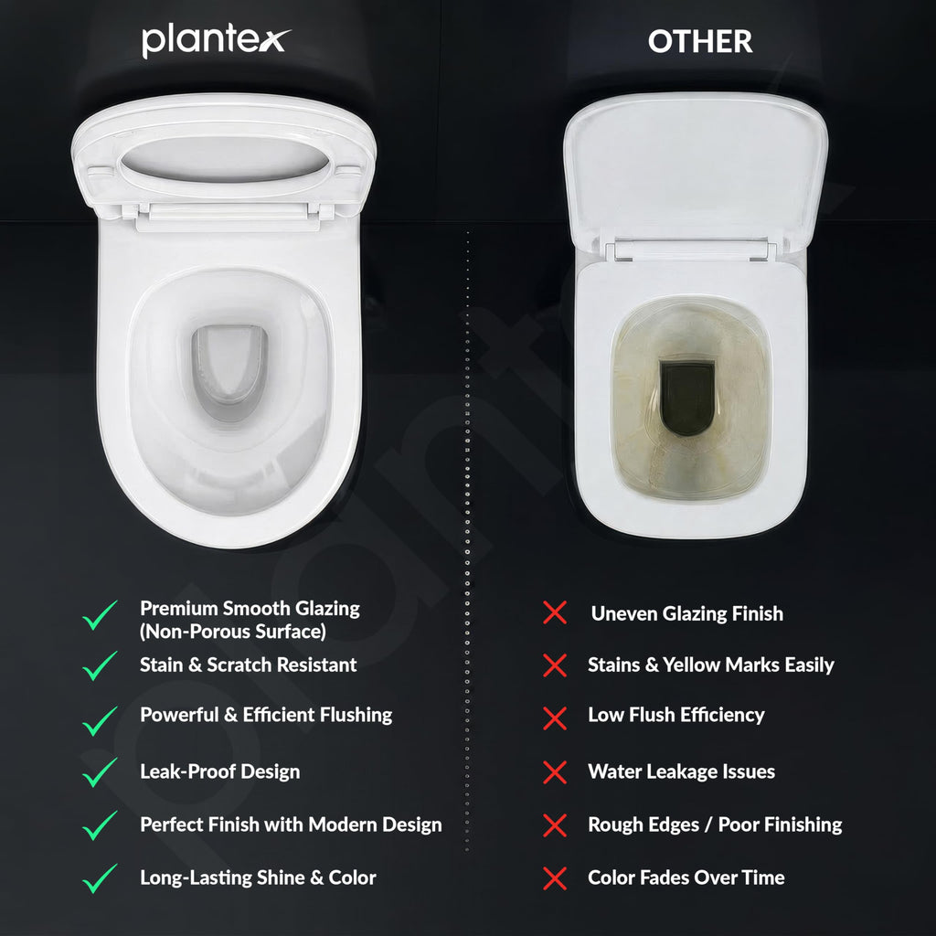 Plantex Wall Hung Commode/Rim Ceramic Western Toilet/Washdown Commode ...