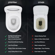 Plantex Wall Hung Commode/Rim Ceramic Western Toilet/Washdown Commode for Toile with Soft Closing Toilet Seat - P Trap Outlet - (White)