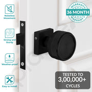 Plantex Heavy Duty Door Lock – Bathroom Door Lock/Mortise Keyless Knob Handle Set for Home/Bathroom/Store Room/Balcony/Office with Baby Latch (604 - Black)
