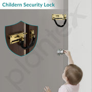 Plantex Door Chain with Baby Latch/Door Chain Lock for Main Door/Latch Lock for Door/Heavy Duty Door Safety Guard Lock for Home, Hotel & Office Security â€“ Pack of 1 (DTK-294-Brass Antique)