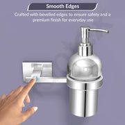 Plantex 304 Grade Stainless Steel wash Basin Handwash Holder and Dispenser for Liquid Soap Bathroom Accessories - Benz (Chrome)