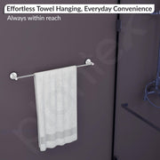 Plantex Stainless Steel Towel Holder for Bathroom/24 Inch Single Towel Rod/Towel Hanger/Stand/Bathroom Accessories - Pack of 1 (Chrome)