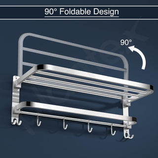 Plantex 24 Inch Towel Rack for Bathroom/Stainless Steel Towel Holder/Hanger with Rod/Bathroom Accessories - Pack of 1 (Chrome)