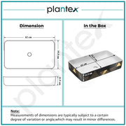 Plantex RectangularTable Top Wash Basin For Bathroom/Designer Ceramic Basin/Countertop Vessel Sink Basin - Indo-European Collection (24 x 14 x 5 Inch)