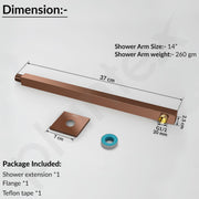 Plantex 14-Inch Shower Arm for Overhead Shower/Stainless Steel Shower Pipe/Wall Mount Bathroom Fitting with Ã‚Â½-Inch Thread - Pack of 1 (PVD Rose Gold)