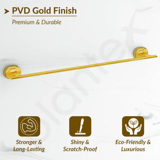 Plantex J4 Stainless Steel 24 Inch Towel Rod for Bathroom/Towel Holder in Bathroom/Towel Holder/Bathroom Accessories (PVD Gold Finish) Onix