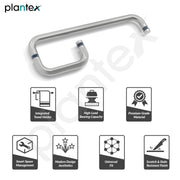 Plantex Shower Door Handle/Stainless Steel Towel Bar Combination/Towel Holder for Glass Shower Door and Bath Door Pull Handle - Pack of 1 (Satin)