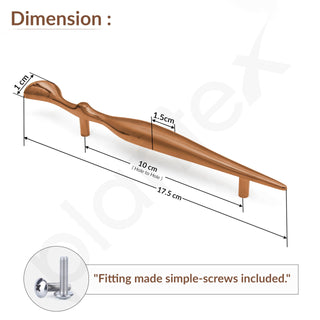 Plantex Cabinet Handle/96mm Handle for Cabinet/Wardrobe Handle/Door Pull-Push Handle for Home/Office - Pack of 1 (Rose Gold)