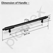 Plantex 18 Inch Main Door Handle/Pull-Push Handle for Main Door/Stainless Steel Handle for Home&Office/Hotel - Pack of 1 (Z-Black & PVD Black)