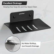 Plantex Stainless Steel Soap Holder for Bathroom/Wall Mounted Soap Holder/Soap Dish/Bathroom Accessories (Black)