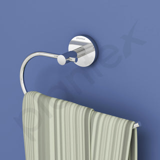 Plantex Smero Pure Brass Sleek Napkin Holder/Ring/Hand Napkin Holder for Wash Basin/Bathroom Accessories - Circle(Chrome)