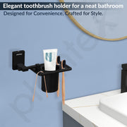 Plantex 304 Grade Stainless Steel Tumbler Holder/Tooth Brush Holder for Bathroom Accessories - Senso (Black)