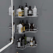Plantex Self Adhesive Stainless Steel Bathroom Shelf for Wall/No Drill Corner Shelves for Bathroom Organiser/Wall Mounted Shelves Without Drill/Corner Shelf & Rack for Kitchen-(Chrome, Pack of 3)