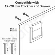 Plantex Drawer Kadi/2 Inch Chest Handle for Drawer/Square Cabinet Kadi/Pull-Push Small Kadi for Home/Office Drawer - Pack of 3 (SH-358, Rose Gold)