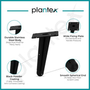 Plantex Heavy Duty Stainless Steel 4 inch Sofa Leg/Bed Furniture Leg Pair for Home/Furniture Sofa Legs for Table/Sofa Support Legs/Sofa Furniture Leg (Black) Set of 4 Pcs