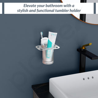 Plantex 304 Grade Stainless Steel Glass Tumbler Holder/Tooth Brush Holder for Bathroom/Bathroom Accessories - Pack of 1 Parv(Chrome)