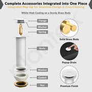 Plantex Pure Brass Waste Coupling for Wash Basin/ 5 inch Drain Out let System Full Thread Pop up Waste Coupling (Matt White - Pack of 1)