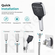 Plantex Hand Shower for Bathroom/3 Mode Multifunctional Shower/5-Inch ABS Plastic Silicone Handheld Shower/Easy Mode Switching – (Chrome, APS-679)