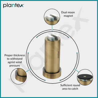 Plantex Door Stopper/Door Magnetic Stoper/Stainless Steel Wall Mounted Magnet Door Stopper/Gate Stopper for Door - Pack of 3 (Brass Antique)