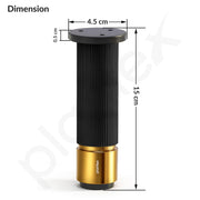 Plantex 6 Inch Sofa Leg for Bed Furniture/Aluminium Sofa Leg for Table/Support Legs/Furniture Leg - Pair of 3 (6 Piece) (DTS-77, Black & Gold)