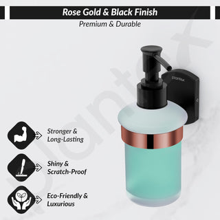 Plantex 304 Grade Stainless Steel Liquid 1 Ml Soap Dispenser/Shampoo Dispenser/Handwash Dispenser/Bathroom Accessories - Pack Of 1 (Parv-Rose Gold & Black)