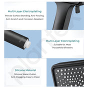 Plantex ABS Hand Shower for Bathroom/Handheld Shower Without Hose Pipe for Home/Hotel (643-Black)