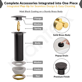 Plantex Pure Brass Pop Up Coupling 5 Inch/Waste Coupling for Wash Basin/Coupling for Drain Out let System Full Thread - Pack of 1 (PVD Grey)