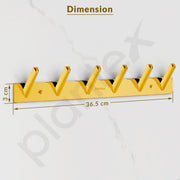 Plantex Wall Hooks for Hanging Cloth/Stainless Steel Towel Hangers/Bathroom Robe Hooks/Door Hangers/Square Wall Hook/Hook Rail for Hanging Keys - 6 Hooks (Pack of 3, PVD Gold)