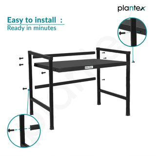 Plantex Oven Stand for Kitchen/Microwave/Oven Stand/Multiple use/Kitchen Storage Rack - Tiered Storage Shelf, Premium - (Black) Metal
