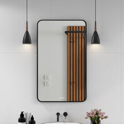 Plantex Aluminium Frame Mirror for Wall/Rectangle Wall Mount Rim Mirror for Bedroom/Dressing Room/Living Room - Black (21x36 Inch)