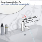 Plantex Lab Pillar Cock for Bathroom/Pillar Cock for Wash Basin with Teflon Tap - Pack of 1 (AC05, Chrome)