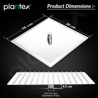 Plantex Stainless Steel Shower Head for Bathroom 12 x 12 inch with Water Saving Techonology/Rain Flow Overhead Shower without Arm/Bathroom Showers - (Ultra Slim-Chrome)