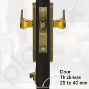 Plantex Heavy Duty Door Lock ÃƒÂ¢Ã¢â€šÂ¬Ã¢â‚¬Å“ Bathroom Door Lock/Mortise 8inch Keyless Plate Handle Set for Home/Bathroom/Store Room/Balcony/Office with Baby Latch (8116, Brass Antique & PVD Gold)