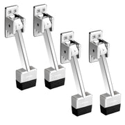 Plantex Gate Stopper for The Door with Rubber Grip 5 Inch Long Door Stopper for The Wooden Door - (Pack of 4) Silver Chrome