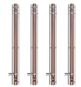 Plantex Heavy Duty 12-inch Joint-Less Tower Bolt for Wooden and PVC Doors for Home Main Door/Bathroom/Windows/Wardrobe - Pack of 4 (703, Rose Gold - Chrome)