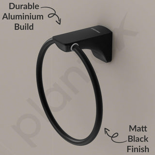 Plantex Space Aluminium Hand Napkin Hanger/Towel Ring/Napkin Holder/Towel Hanger/Bathroom Accessories (Black)
