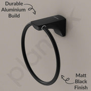 Plantex Space Aluminium Hand Napkin Hanger/Towel Ring/Napkin Holder/Towel Hanger/Bathroom Accessories (Black)