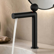Plantex Brass Wash Basin Mixer Tap/Thermostatic Hot & Cold Basin Mixer Faucet/Deck Mount Pillar Spout for Bathroom Sink - Pack of 1 (APS-4602, Black Matt)