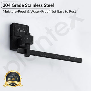 Plantex 304 Grade Stainless Steel Napkin Holder/Towel Holder/Towel Hanger for Kitchen/Towel Ring/Bathroom Accessories - Darcy (Black)