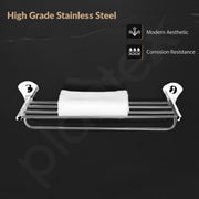 Plantex Royal Stainless Steel Towel Hanger for Bathroom/Towel Stand/Towel Hanger/ Bathroom Accessories (Chrome Finish) - 24 inch