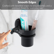 Plantex 304 Grade Stainless Steel Tumbler Holder/Tooth Brush Holder for/Bathroom Accessories - Oreva (Black)