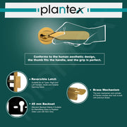 Plantex Triple Security Door Lock for Home/Main Door Lock Set with 3 Years of Warranty/Mortise Lock for Door with Brass Lock Body & Cylinder (7106-Gold)