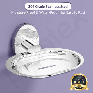 Plantex 304 Grade Stainless Steel Soap Holder Stand for Bathroom and Wash Basin/Wall Mounted Soap Holder/Soap Dish/Bathroom Accessories (Chrome)