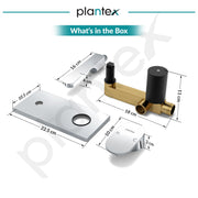 Plantex Pure Brass Basin Mixer Tap /Hot and Cold Water Tap with Brass Wall Flange and Teflon Tape/Water Tap - (Orna-227, Chrome)