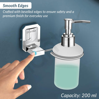 Plantex Liquid Soap Dispenser for Bathroom/304 Grade Stainless Steel Hand Wash Dispenser/Bathroom Accessories - Cute (Pack of 1, Chrome)