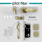 Plantex Heavy Duty Door Lock - Main Door Lock Set with 3 Keys/Mortise Door Locks for Home/Office/Hotel (7107 - Brass Antique)